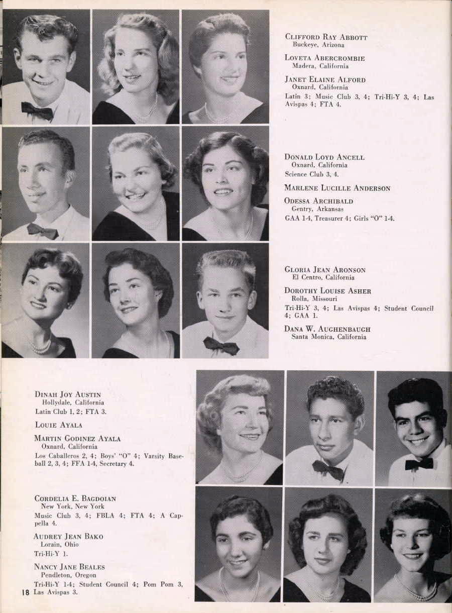 Senior Photos, Class of 1956